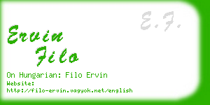 ervin filo business card